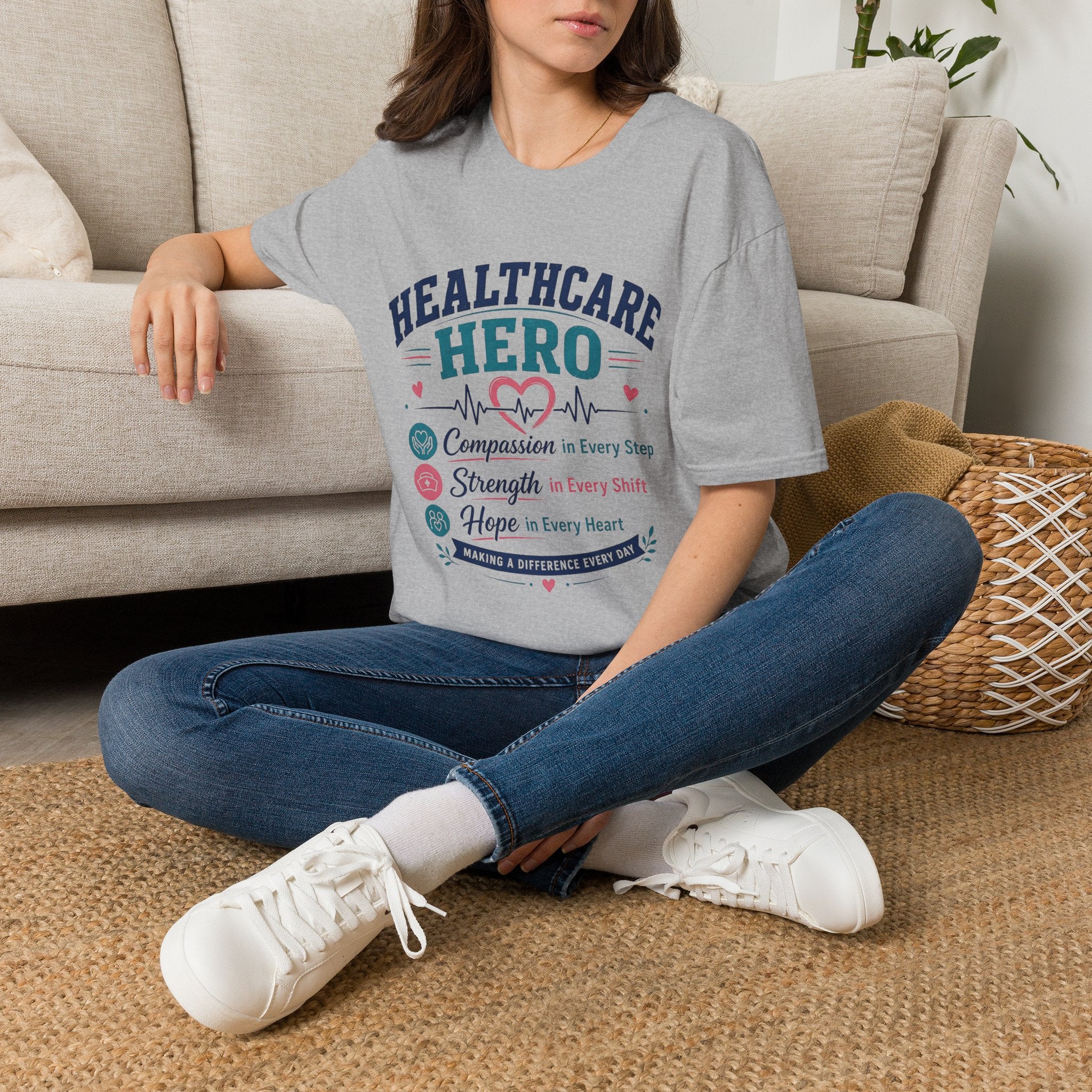 Healthcare Hero T-Shirt — Compassion, Strength & Hope Nurse Appreciation Tee