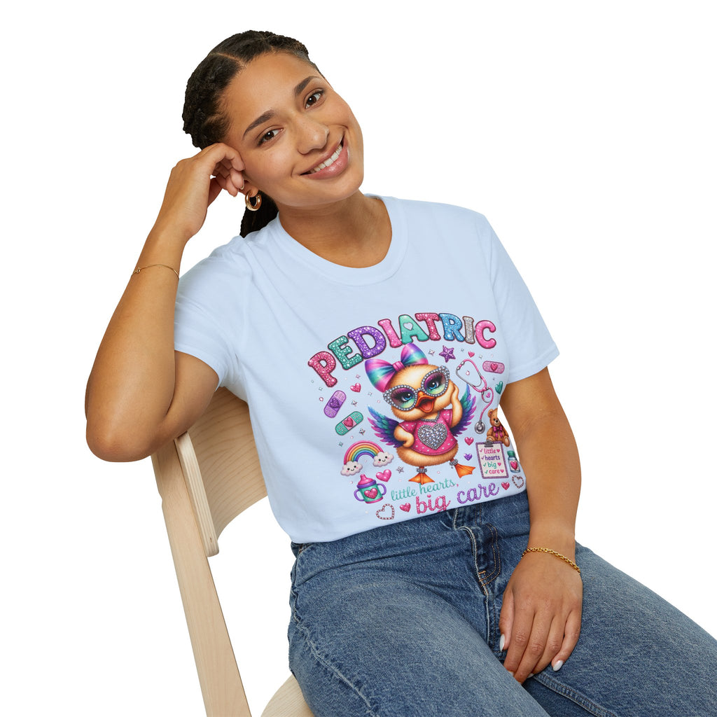 Pediatric Nurse T-Shirt – "Little Hearts, Big Care" Cute Owl Medical Tee