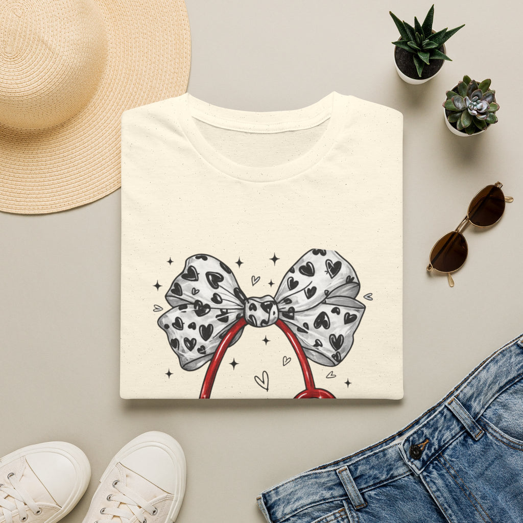 Nurse Stethoscope Tee with Heart Bow — Cute Medical Gift for Nurses