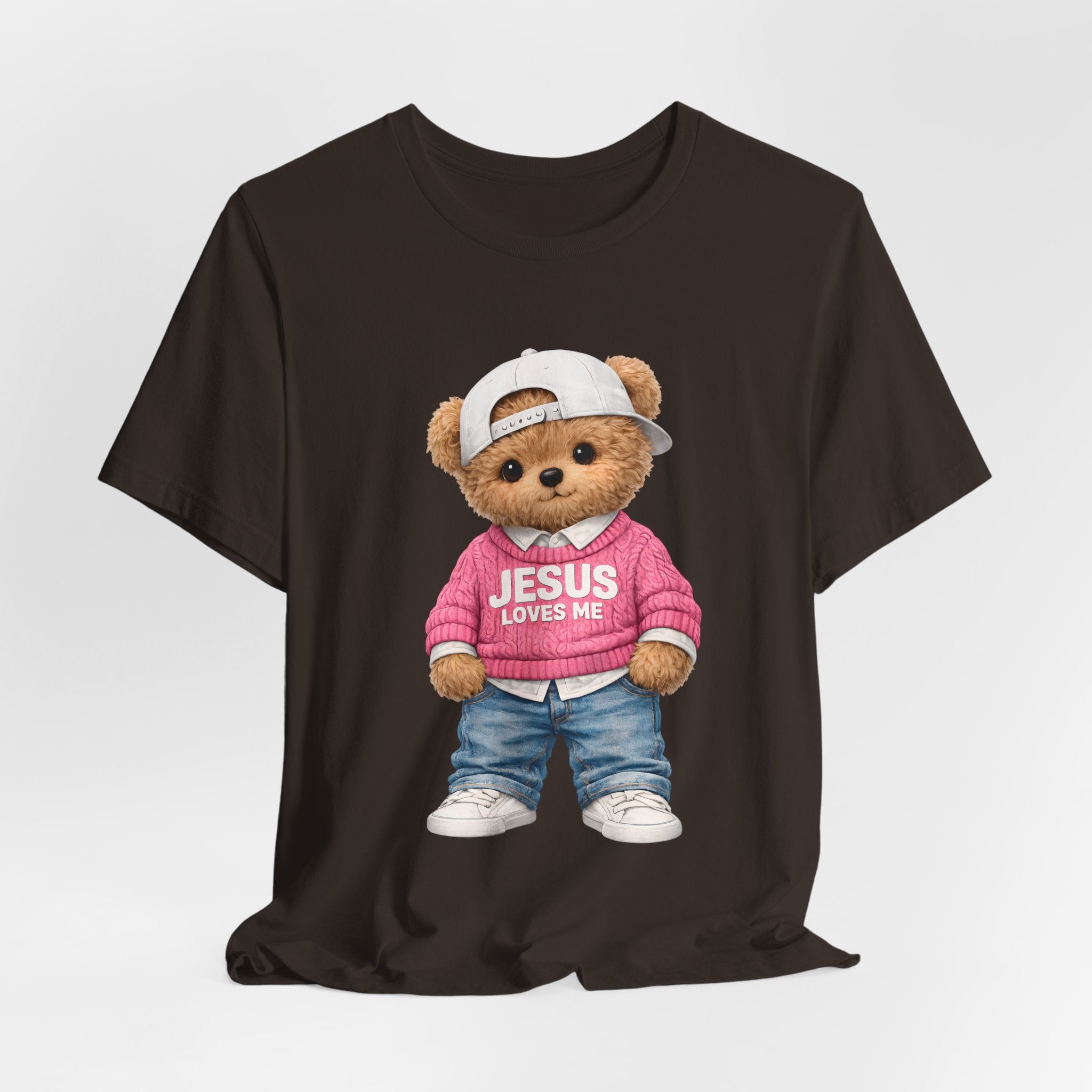 Jesus Loves Me Teddy Bear T-Shirt — Cute Christian Kids Graphic Tee
