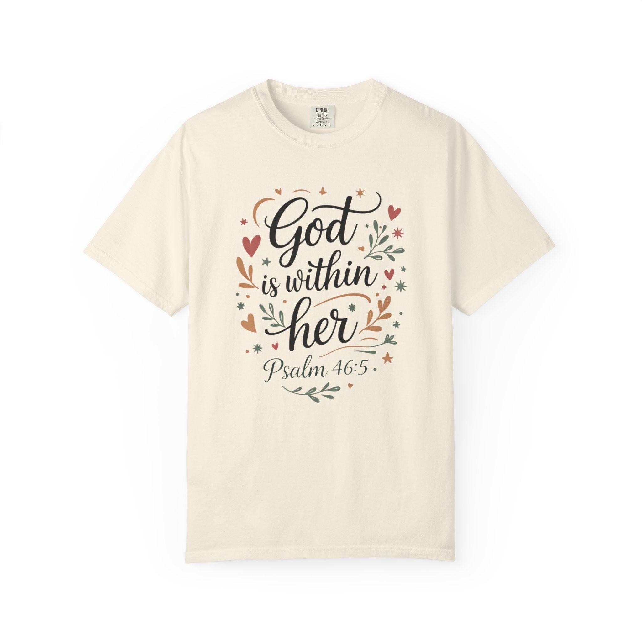 God Is Within Her Psalm 46:5 Floral T-Shirt