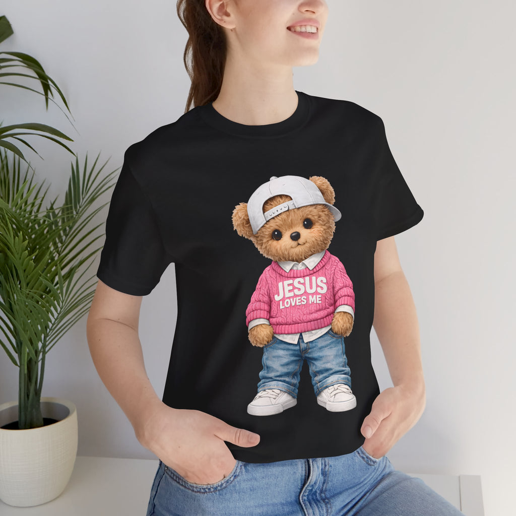 Jesus Loves Me Teddy Bear T-Shirt — Cute Christian Kids Graphic Tee