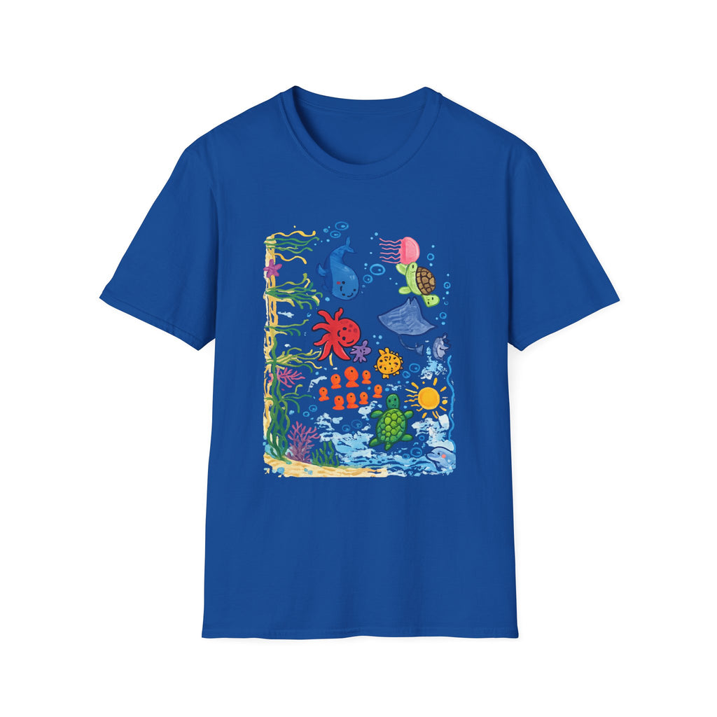 Ocean Vibes Graphic Tee, Sea Creature Art Shirt, Coastal Beach Aesthetic T-Shirt