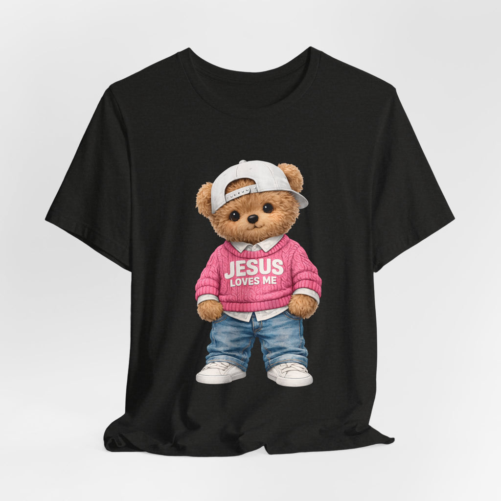 Jesus Loves Me Teddy Bear T-Shirt — Cute Christian Kids Graphic Tee