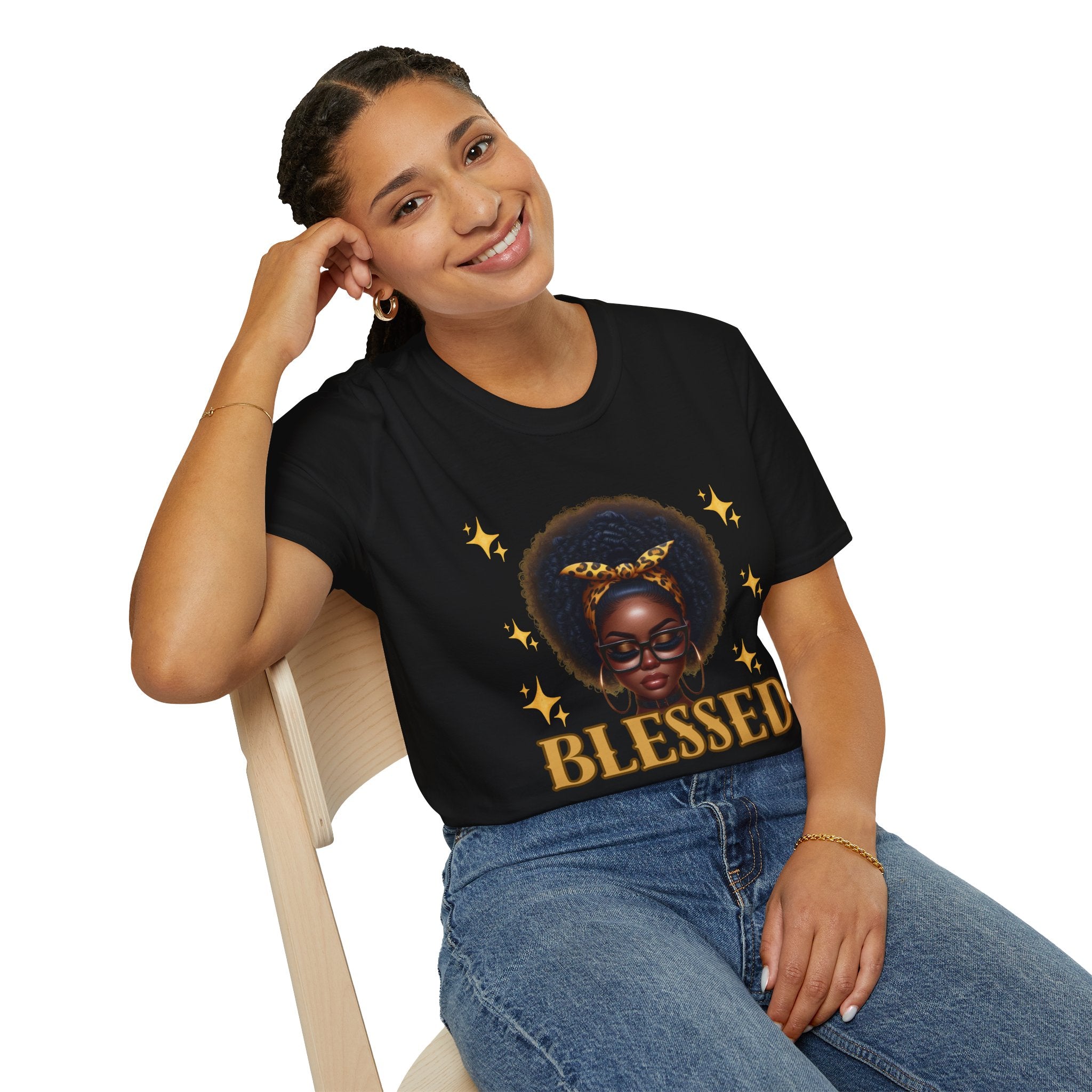 Blessed Afro Girl T-Shirt — Black Girl Magic Graphic Tee